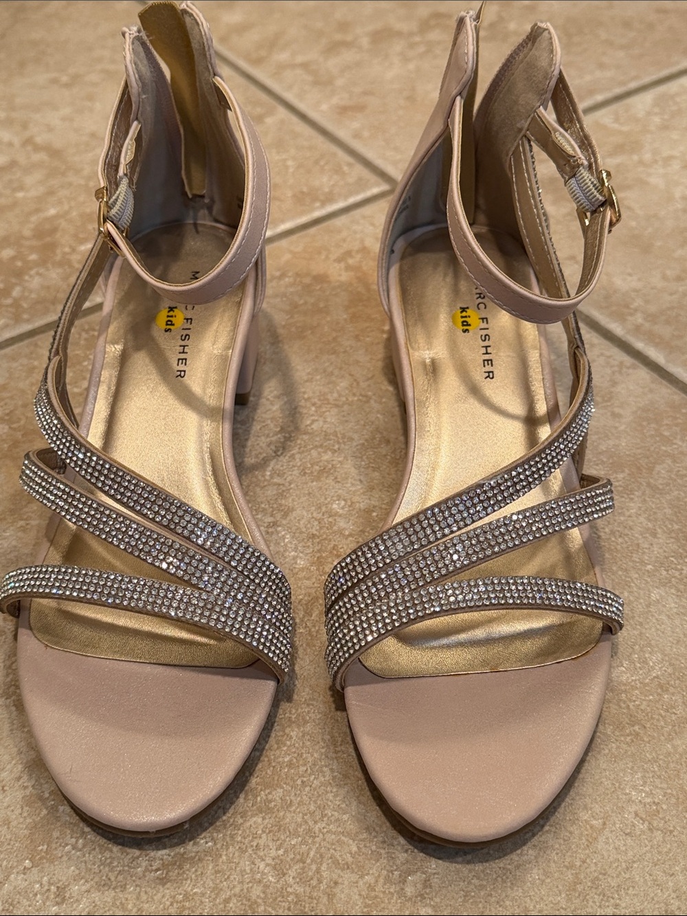 Marc Fisher blush pink Rhinestone Ankle-Strap Heels